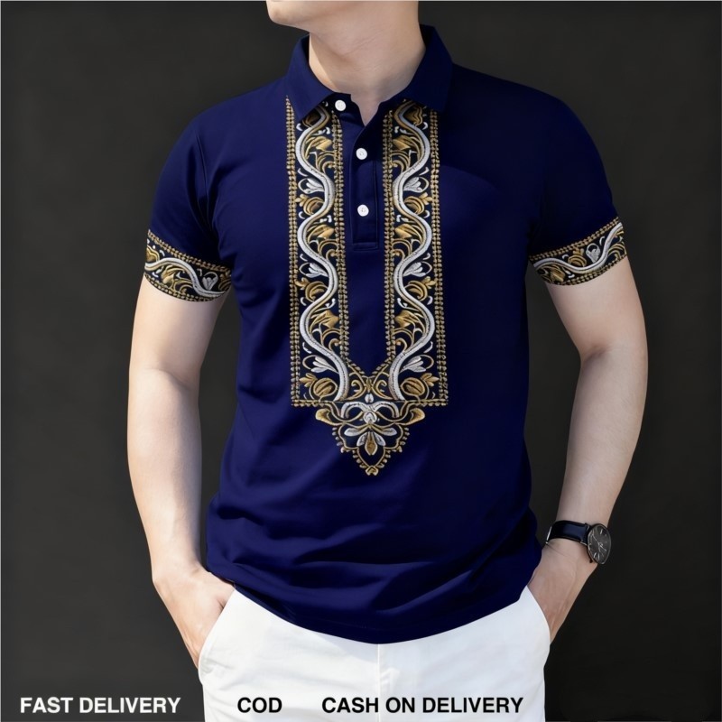 Vintage Collectible Buttons - 2026 Mens Barong Polo Shirt for