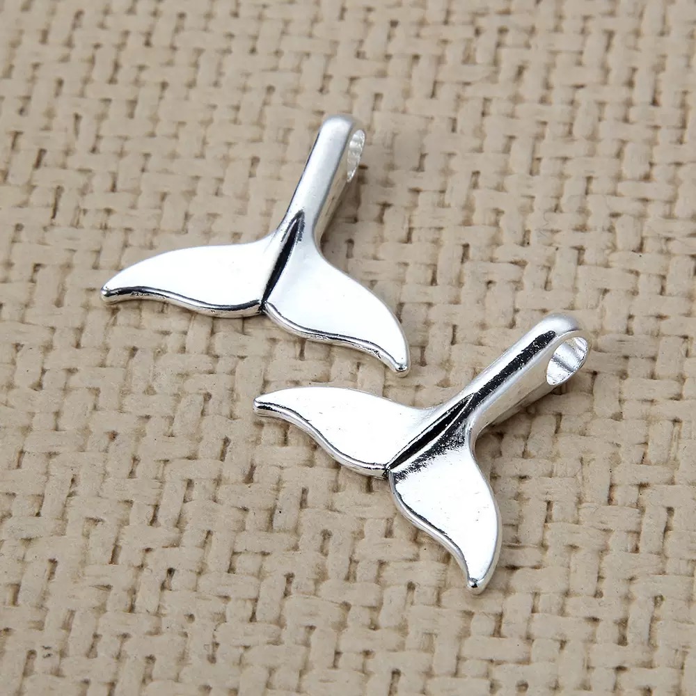 Vintage Collectible Item - 5/10pcs antique silver plated whale tail