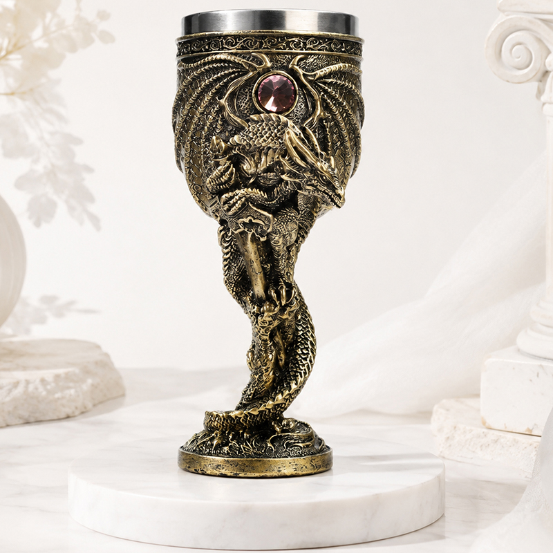 Collectible Vintage Wine - Vintage Dragon Goblet Stainless Steel Liner