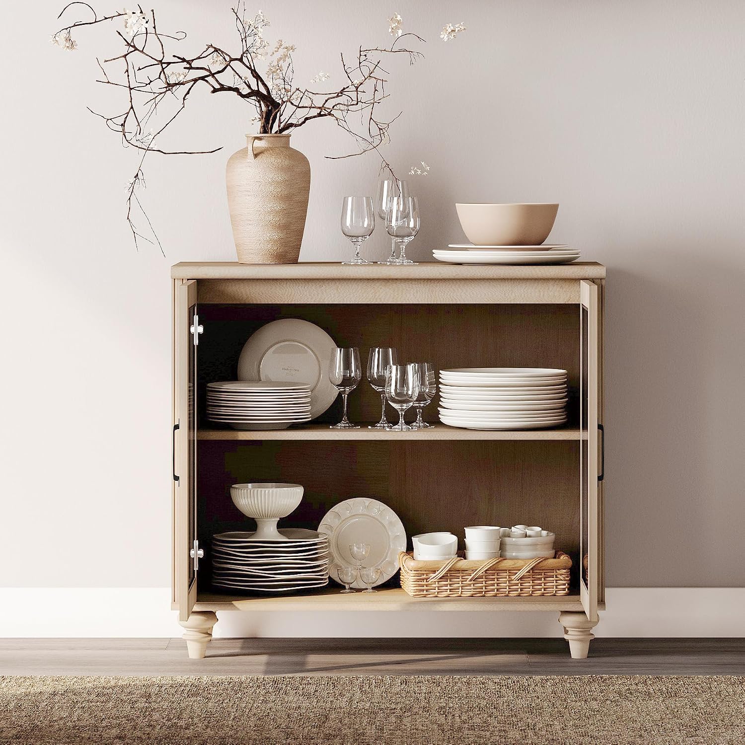 Wood Storage Sideboard Buffet  - Vintage Collectible Furniture review and price