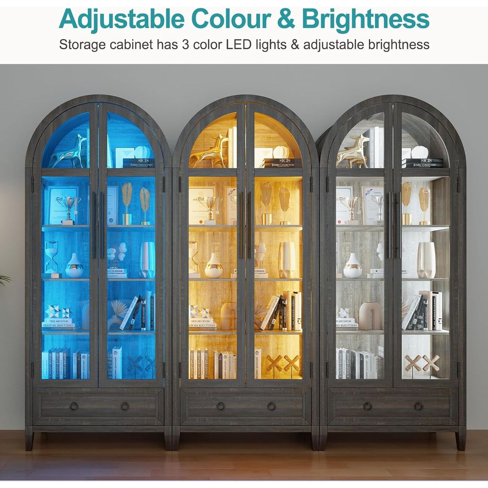 73 Arched Glass Display Cabine - Collectible & Vintage Dolls For Halloween review and price