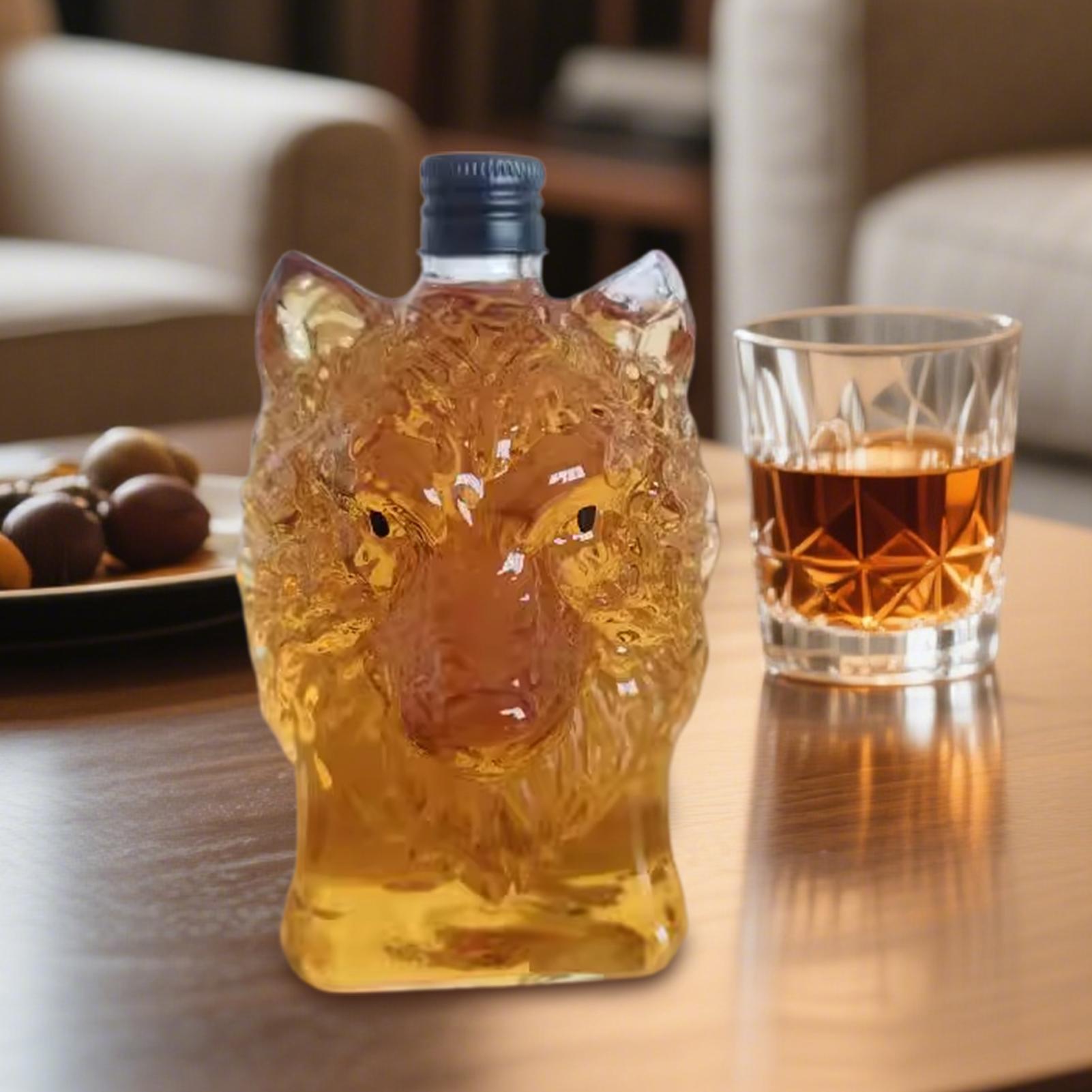 Whiskey Bottle Wolf Shape Wine - Collectible Vintage Wine review and price