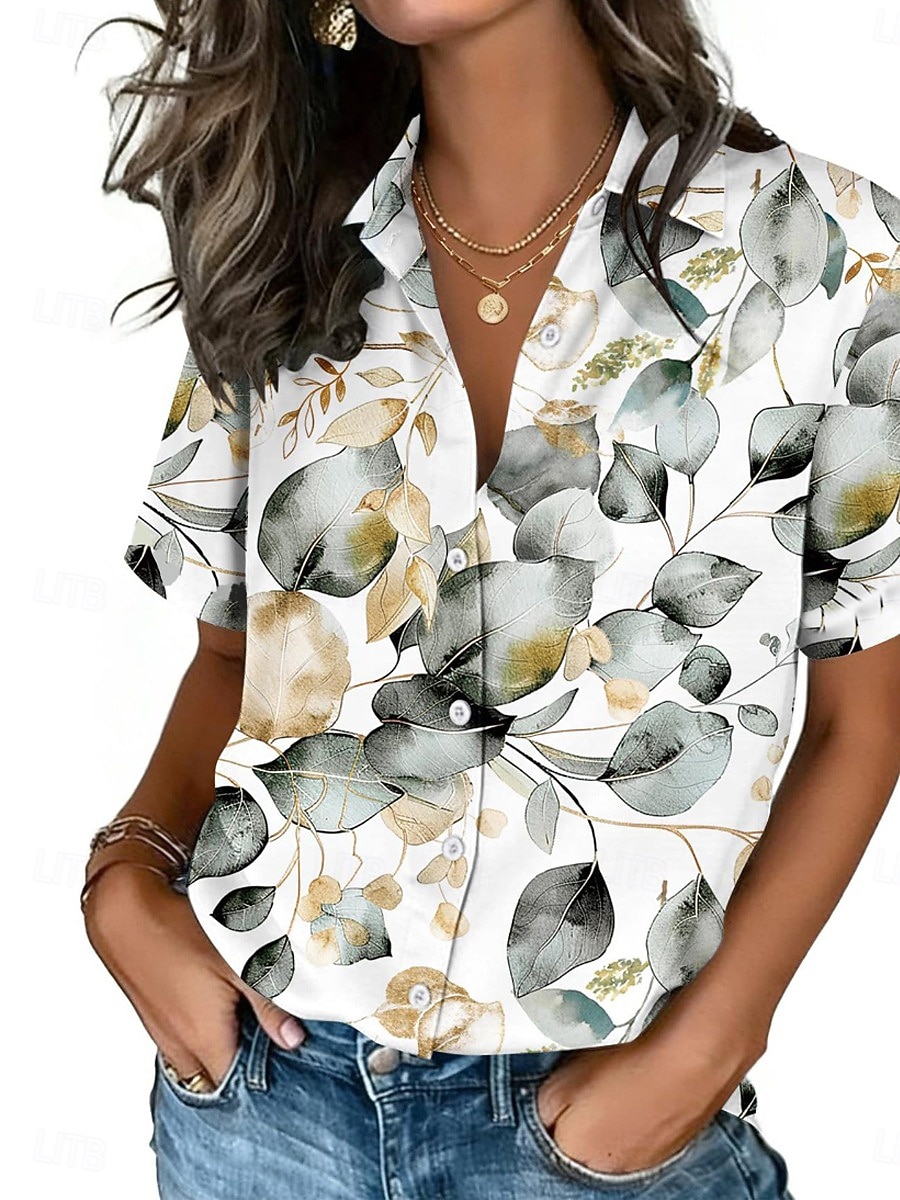 Women's Dot Print Lapel Shirt  - Vintage Collectible Buttons review and price