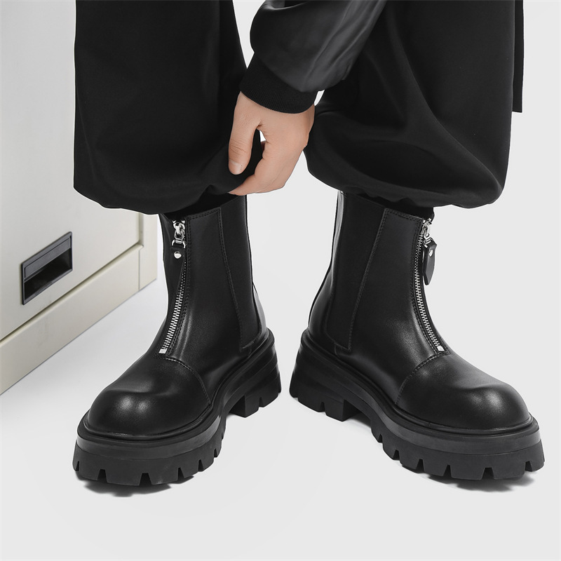 Men Boots Chelsea Pu Leather Z - Vintage Zipper review and price