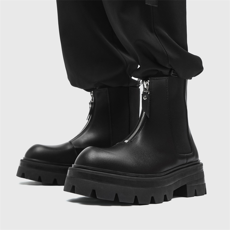 Men Boots Chelsea Pu Leather Z - Vintage Zipper review and price