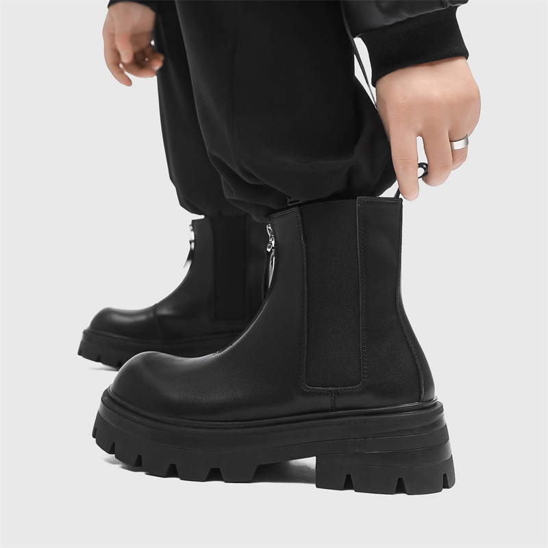 Men Boots Chelsea Pu Leather Z - Vintage Zipper review and price