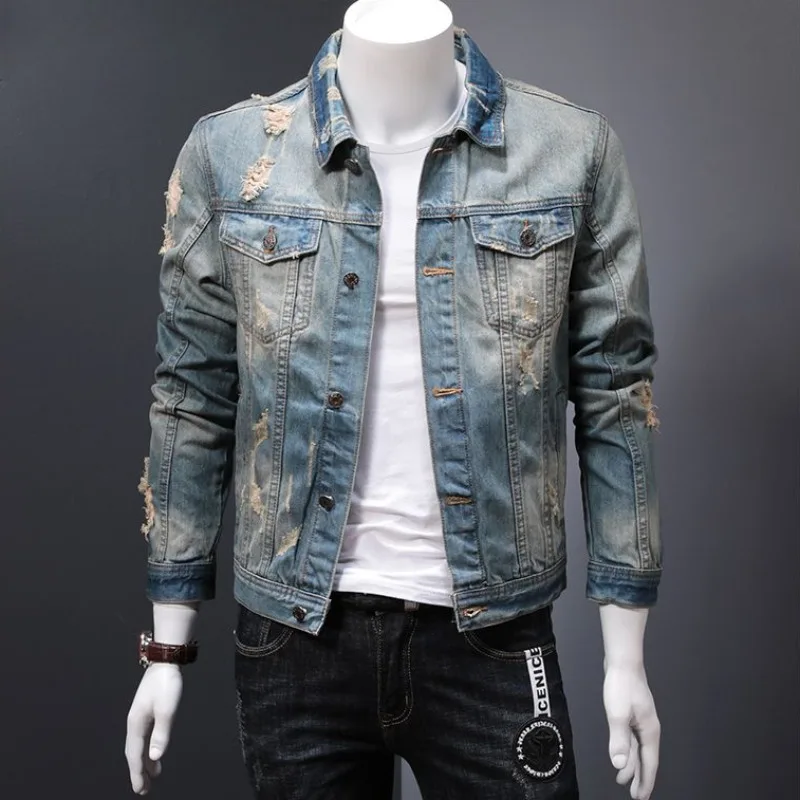 Padded Denim Jackets Man Warm  - Vintage Collectible Buttons review and price