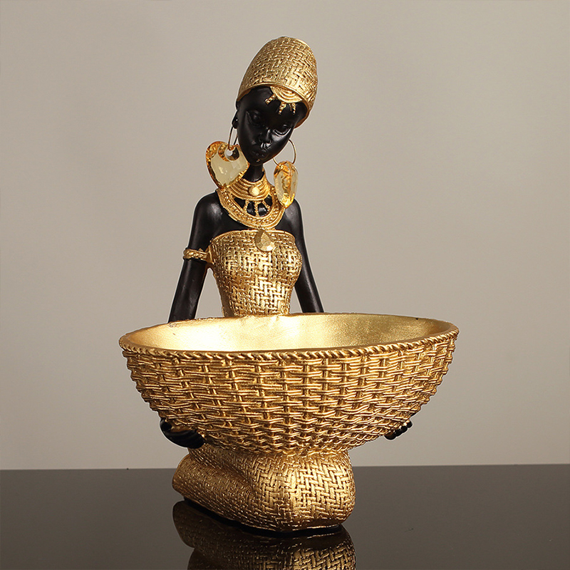 African Girl Holding A Plate S - Vintage Collectible Furniture review and price