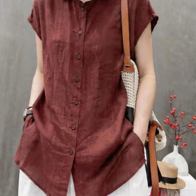 Office Lady Short Sleeve Solid - Vintage Collectible Buttons review and price