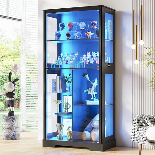 71” Glass Display Cabinet with - Collectible & Vintage Dolls For Halloween review and price