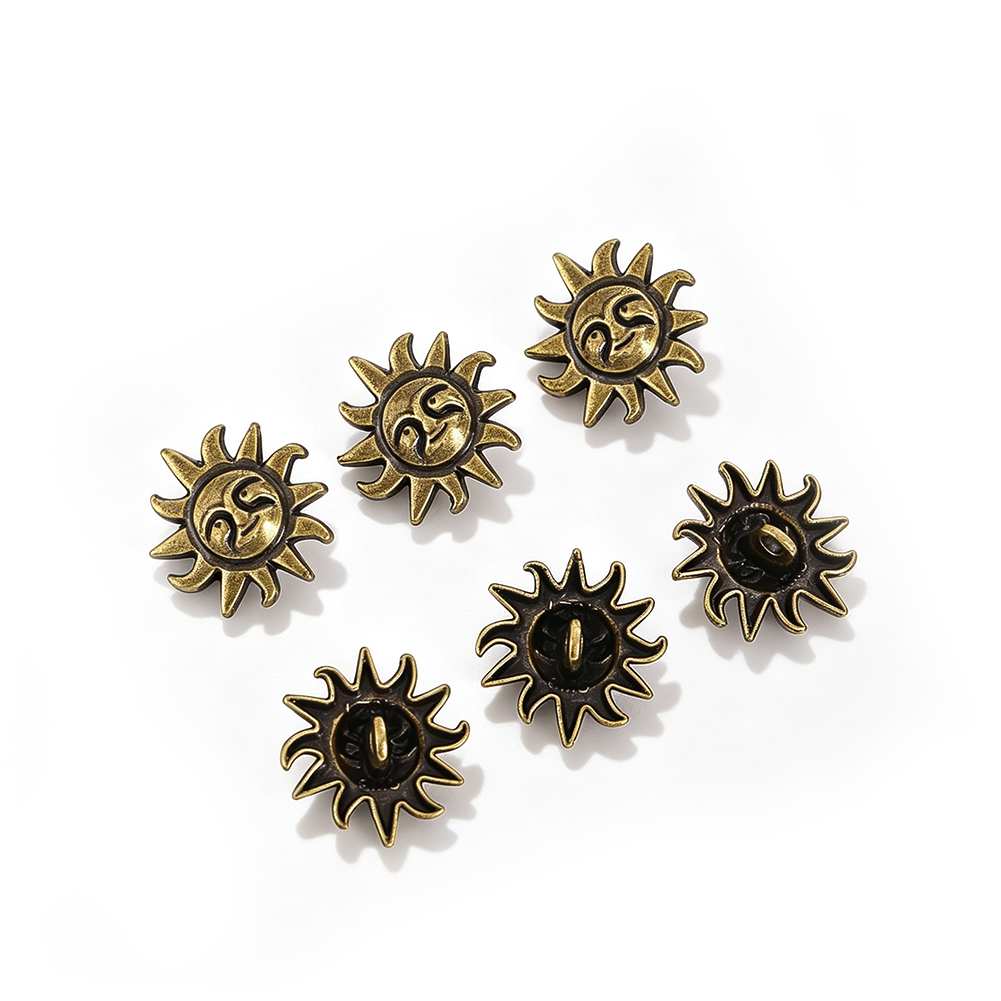 10pcs Metal Celestial Sun Face - Vintage Collectible Buttons review and price