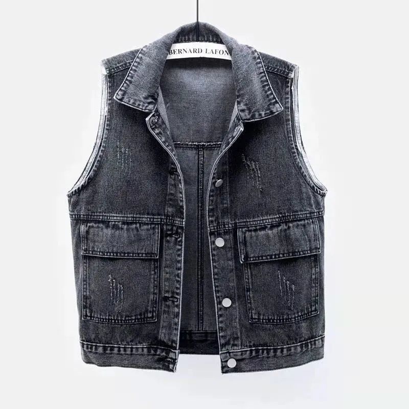 Denim Frayed Vintage Sleeveles - Vintage Collectible Buttons review and price