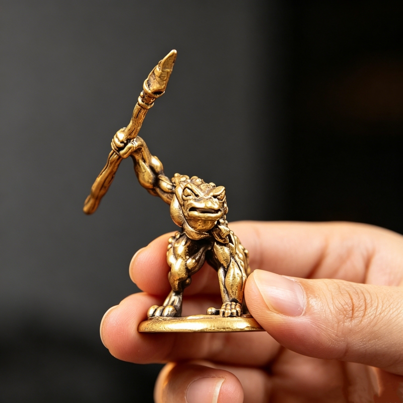 Vintage Brass Frog Warrior Fig - Vintage Collectible Furniture review and price